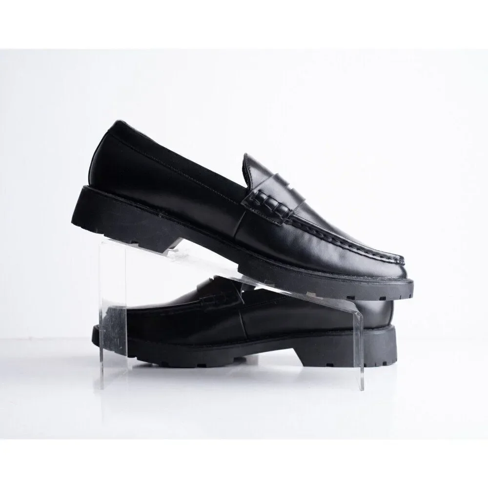 Zara Mens Ortholite Faux Leather Penny Loafers Black US 12 EU 45 2612/320 NWT